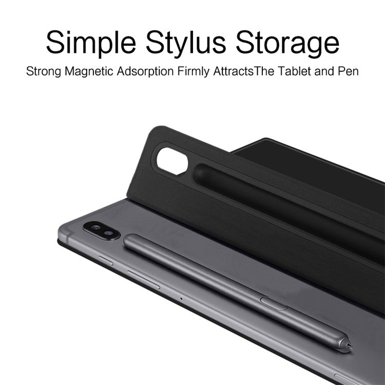 For Samsung Galaxy Tab S7 PU Leather Magnetic Tablet Case Stand Auto Sleep / Wake Cover - Black