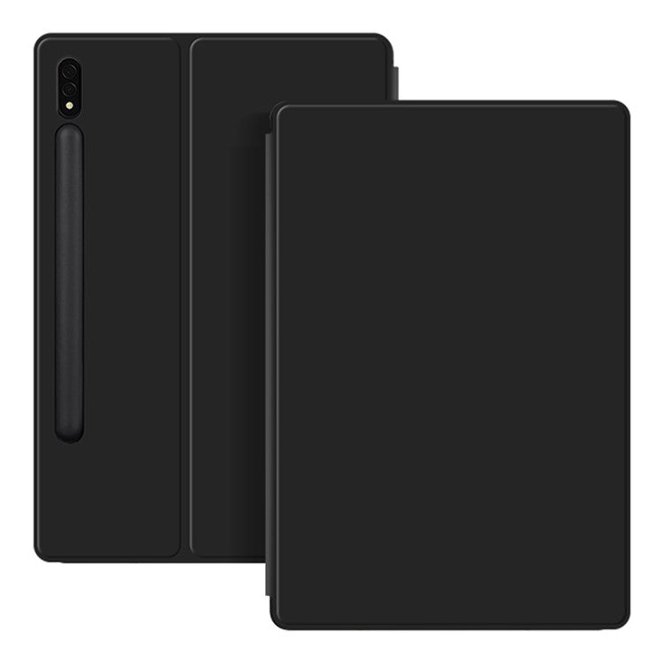 For Samsung Galaxy Tab S7 PU Leather Magnetic Tablet Case Stand Auto Sleep / Wake Cover - Black