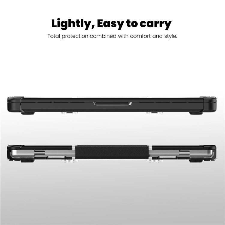 For MacBook Pro 14 inch (2024) (2021) / (2023) (A2442 M1 Pro  /  M1 Max / A2779) Heat Dissipation Hard PC+TPU Laptop Case with Kickstand - Black
