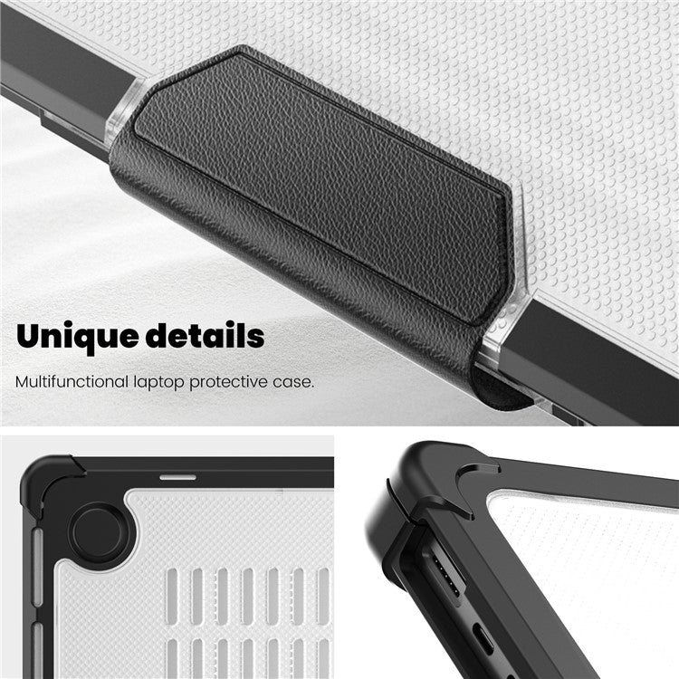 For MacBook Pro 14 inch (2024) (2021) / (2023) (A2442 M1 Pro  /  M1 Max / A2779) Heat Dissipation Hard PC+TPU Laptop Case with Kickstand - Black