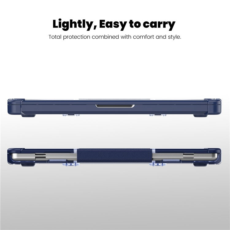 For MacBook Pro 14 inch (2024) (2021) / (2023) (A2442 M1 Pro  /  M1 Max / A2779) Heat Dissipation Hard PC+TPU Laptop Case with Kickstand - Navy Blue