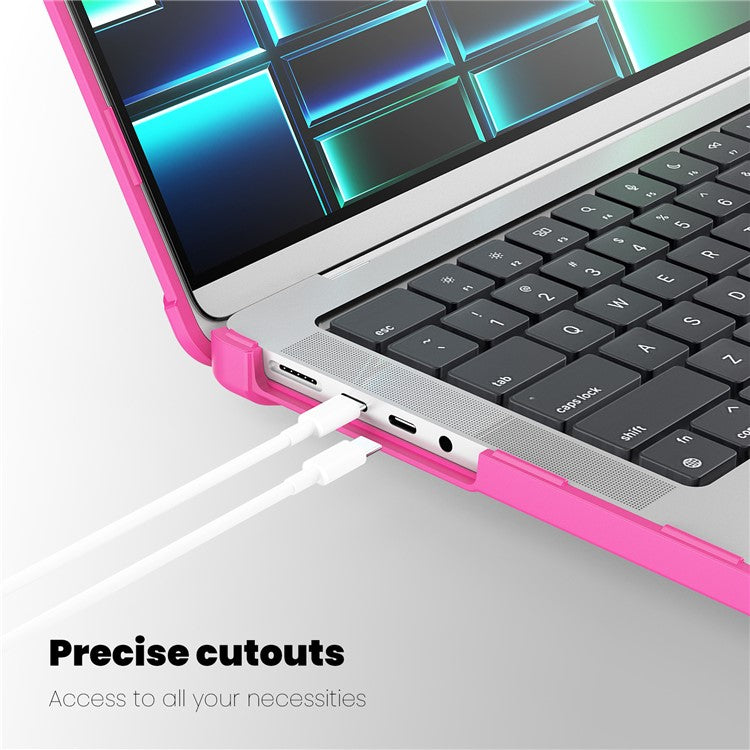 For MacBook Pro 14 inch (2024) (2021) / (2023) (A2442 M1 Pro  /  M1 Max / A2779) Heat Dissipation Hard PC+TPU Laptop Case with Kickstand - Rose