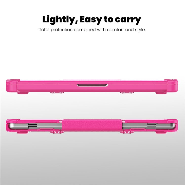 For MacBook Pro 14 inch (2024) (2021) / (2023) (A2442 M1 Pro  /  M1 Max / A2779) Heat Dissipation Hard PC+TPU Laptop Case with Kickstand - Rose