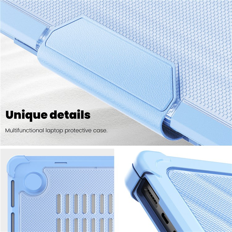 For MacBook Pro 14 inch (2024) (2021) / (2023) (A2442 M1 Pro  /  M1 Max / A2779) Heat Dissipation Hard PC+TPU Laptop Case with Kickstand - Baby Blue