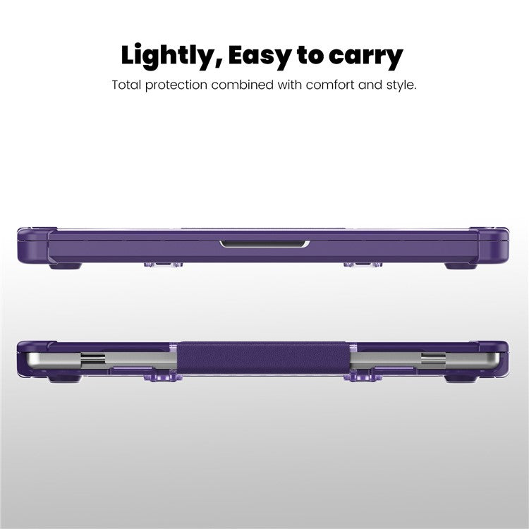 For MacBook Pro 14 inch (2024) (2021) / (2023) (A2442 M1 Pro  /  M1 Max / A2779) Heat Dissipation Hard PC+TPU Laptop Case with Kickstand - Purple