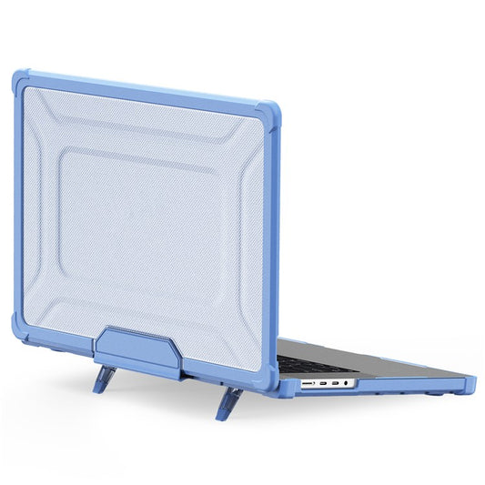 For MacBook Pro 16 inch (2024) (2023) (2021) (A2485 M1 Pro / M1 Max / A2780) Anti-Slip Laptop Case Heat Dissipation PC+TPU Kickstand Cover - Baby Blue