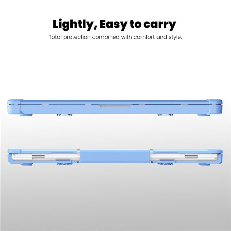 For MacBook Pro 16 inch (2024) (2023) (2021) (A2485 M1 Pro / M1 Max / A2780) Anti-Slip Laptop Case Heat Dissipation PC+TPU Kickstand Cover - Baby Blue