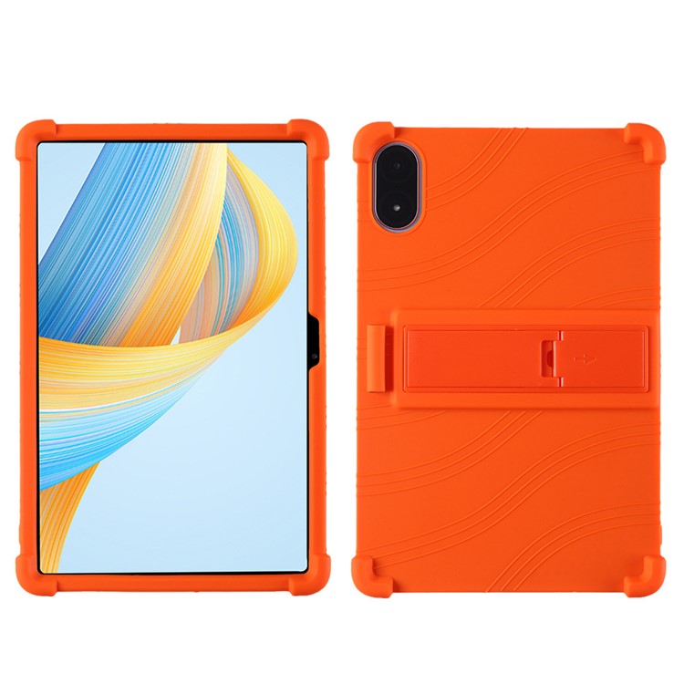 For Honor Pad V8 Pro ROD-W09 Soft Silicone Tablet Case PC Kickstand Anti-scratch Tablet Cover - Orange