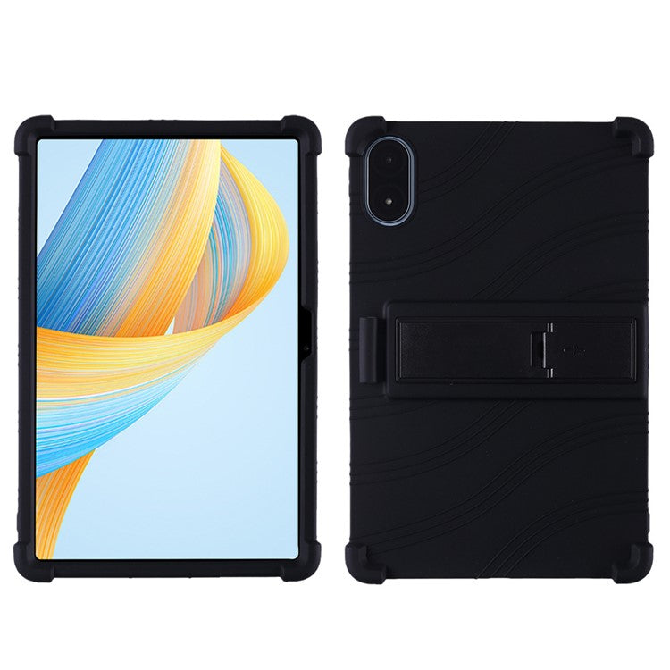 For Honor Pad V8 Pro ROD-W09 Soft Silicone Tablet Case PC Kickstand Anti-scratch Tablet Cover - Black