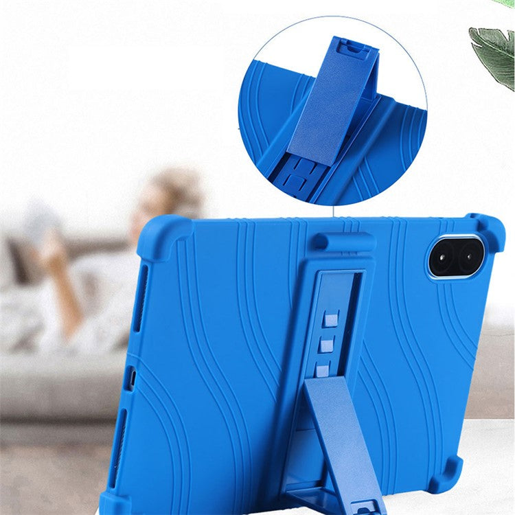 For Honor Pad V8 Pro ROD-W09 Soft Silicone Tablet Case PC Kickstand Anti-scratch Tablet Cover - Sky Blue
