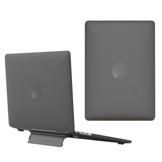 For MacBook Air 13 inch (2013-2017) A1466 / (2010-2012) A1369 Laptop Case Heat Dissipation Kickstand PC Cover - Black