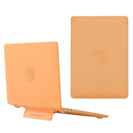 For MacBook Air 13 inch (2013-2017) A1466 / (2010-2012) A1369 Laptop Case Heat Dissipation Kickstand PC Cover - Yellow