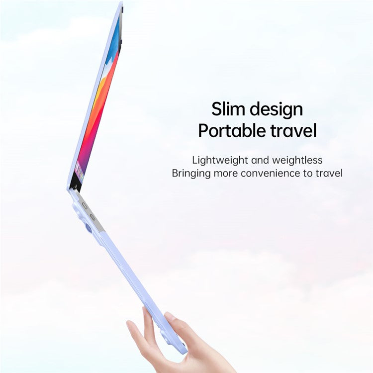 For MacBook Air 13 inch (2013-2017) A1466 / (2010-2012) A1369 Laptop Case Heat Dissipation Kickstand PC Cover - Blue