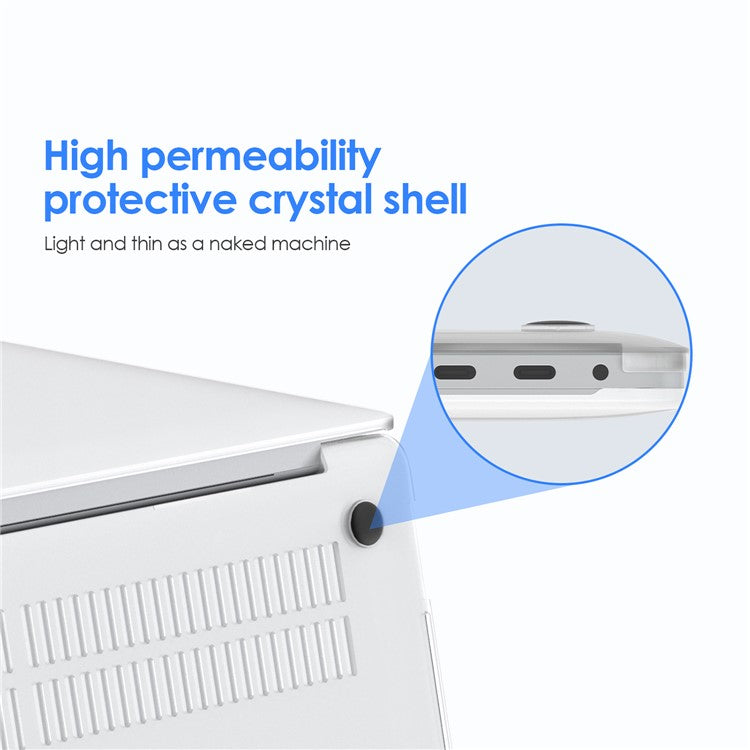 LENTION Matte Hard PC Case for Macbook Air 15 inch (2025) / (2024) A3114 M3 / (2023) M2 A2941 Lightweight Shockproof Laptop Cover - Transparent White