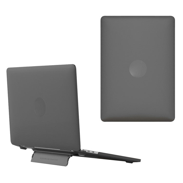 Matte Hard PC Case for Macbook Air 15 inch (2025) / (2024) A3114 M3 / (2023) M2 A2941 Lightweight Shockproof Laptop Cover with Kickstand - Black