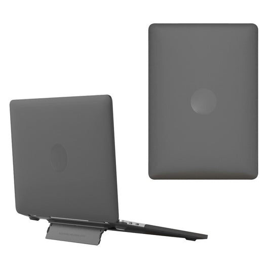 Matte Hard PC Case for Macbook Air 15 inch (2025) / (2024) A3114 M3 / (2023) M2 A2941 Lightweight Shockproof Laptop Cover with Kickstand - Black