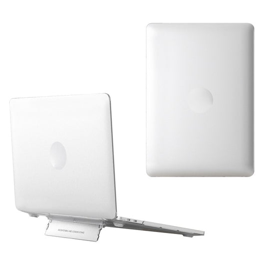 Matte Hard PC Case for Macbook Air 15 inch (2025) / (2024) A3114 M3 / (2023) M2 A2941 Lightweight Shockproof Laptop Cover with Kickstand - White