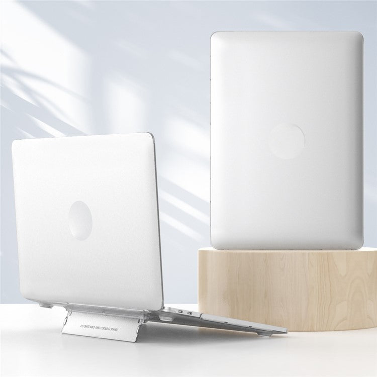 Matte Hard PC Case for Macbook Air 15 inch (2025) / (2024) A3114 M3 / (2023) M2 A2941 Lightweight Shockproof Laptop Cover with Kickstand - White