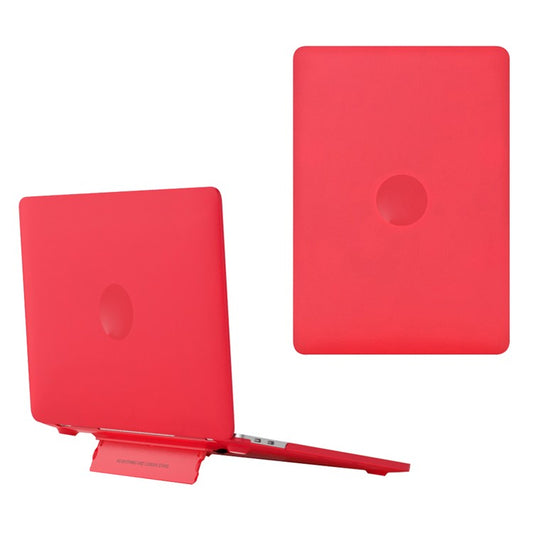 Matte Hard PC Case for Macbook Air 15 inch (2025) / (2024) A3114 M3 / (2023) M2 A2941 Lightweight Shockproof Laptop Cover with Kickstand - Red