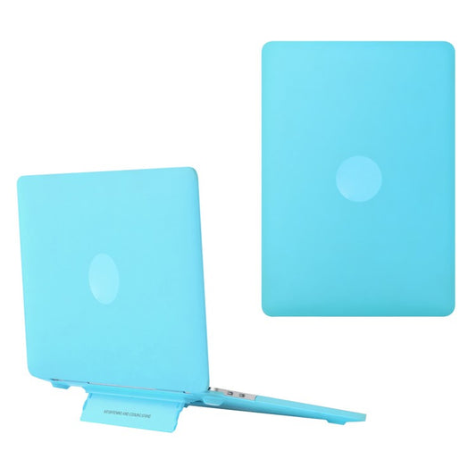 Matte Hard PC Case for Macbook Air 15 inch (2025) / (2024) A3114 M3 / (2023) M2 A2941 Lightweight Shockproof Laptop Cover with Kickstand - Blue