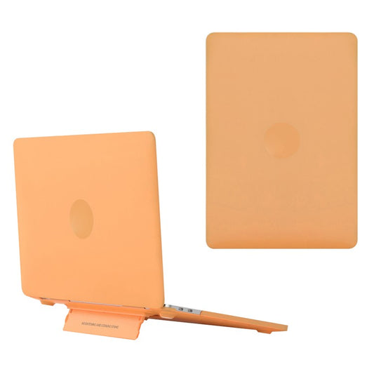 Matte Hard PC Case for Macbook Air 15 inch (2025) / (2024) A3114 M3 / (2023) M2 A2941 Lightweight Shockproof Laptop Cover with Kickstand - Yellow