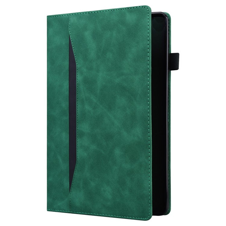 For Samsung Galaxy Tab S9 Ultra PU Leather Tablet Wallet Cover Pencil Holder Loop Tablet Case with Stand - Green