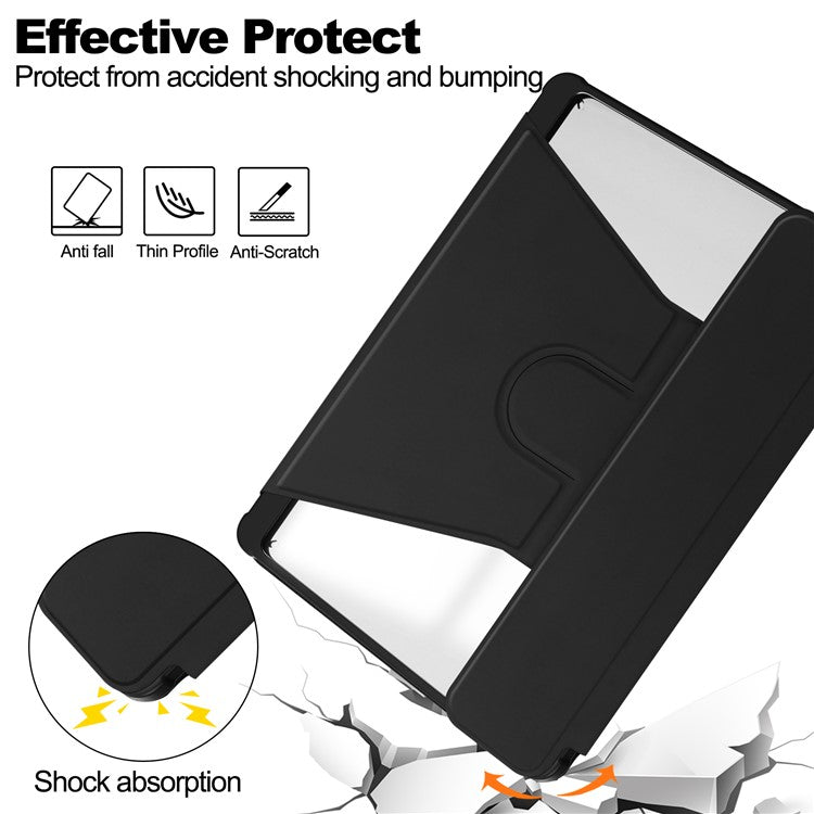 For Samsung Galaxy Tab S9 FE+ Case Rotating Stand Tablet Cover (without Keyboard) - Black