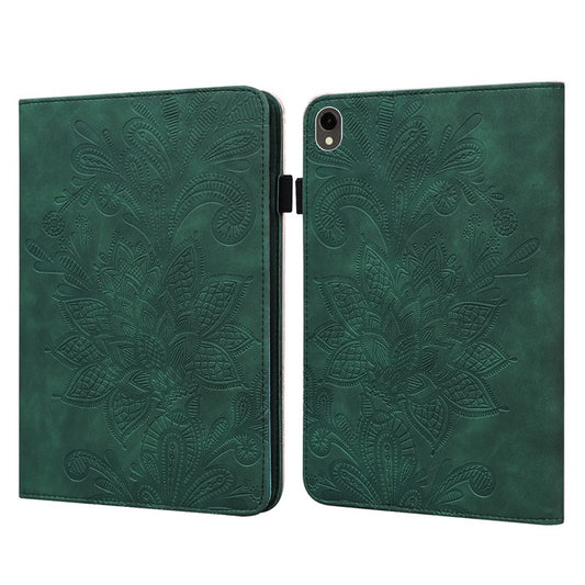 For Samsung Galaxy Tab S9 Case Flower Imprinted PU Leather Tablet Stand Cover - Green