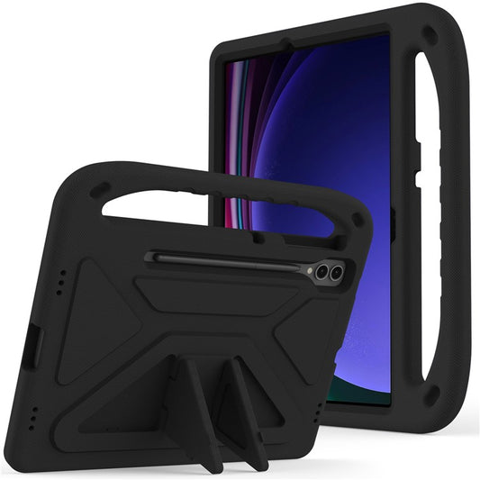 For Samsung Galaxy Tab S9 FE+ Case Hand Grip EVA Tablet Kickstand Cover - Black