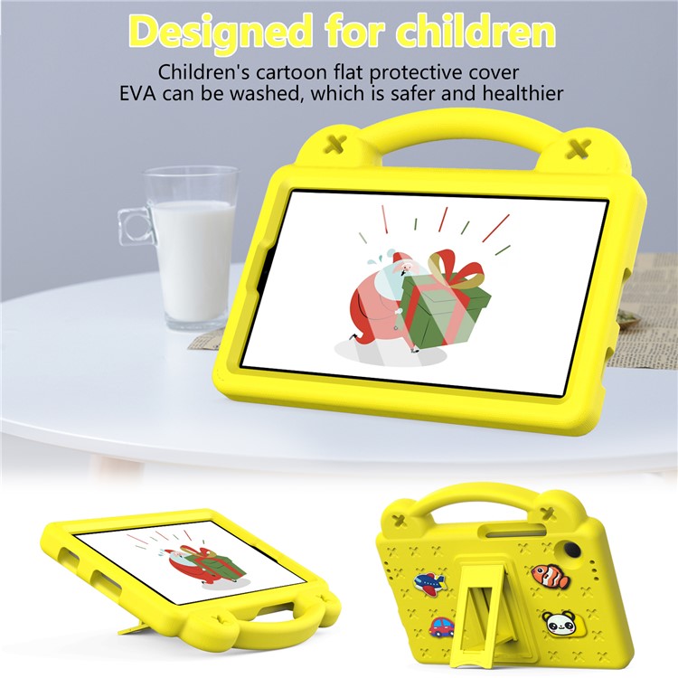 For Samsung Galaxy Tab A9 Case EVA Tablet Cover Anti-Drop Kickstand Case with Grip Handle - Yellow