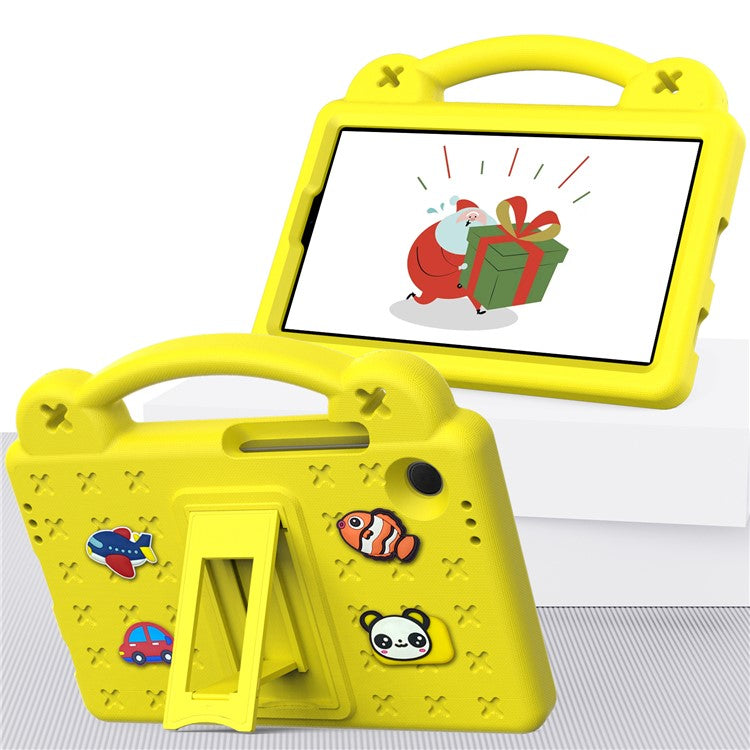 For Samsung Galaxy Tab A9 Case EVA Tablet Cover Anti-Drop Kickstand Case with Grip Handle - Yellow