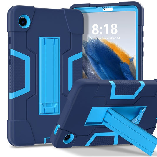 For Samsung Galaxy Tab A9 Kickstand Case Silicone + PC Dual Color Tablet Cover - Sapphire+Blue PC