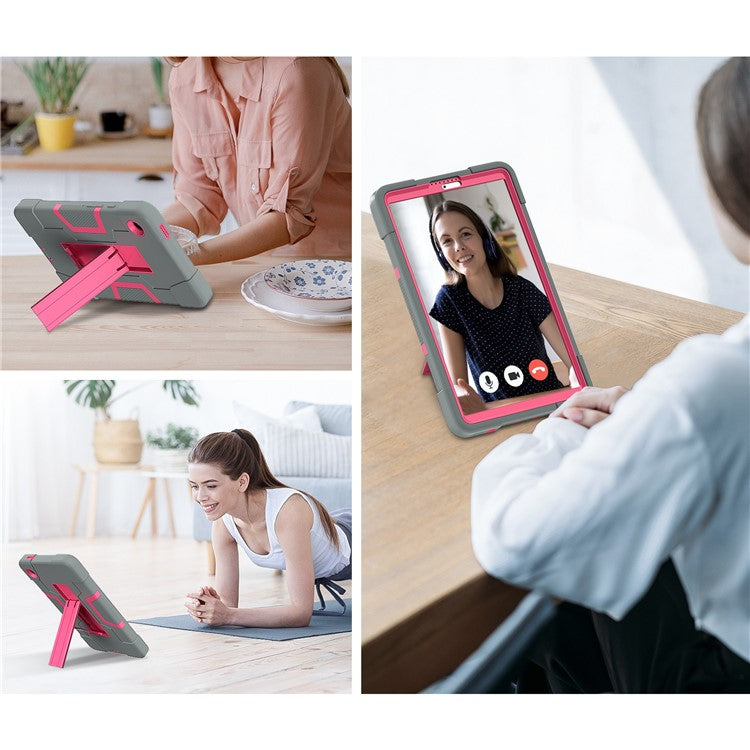For Samsung Galaxy Tab A9 Kickstand Case Silicone + PC Dual Color Tablet Cover - Sapphire+Blue PC