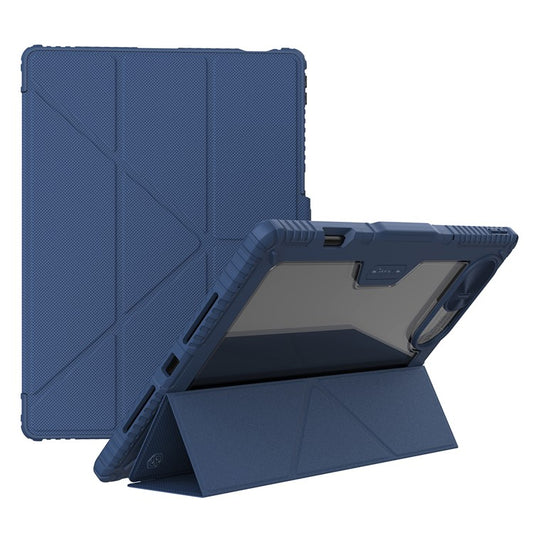 NILLKIN Bumper Leather Case Pro for Huawei MatePad Pro 13.2 Case Slide Camera Lid Tablet Case PU Leather Anti-Drop Cover - Blue