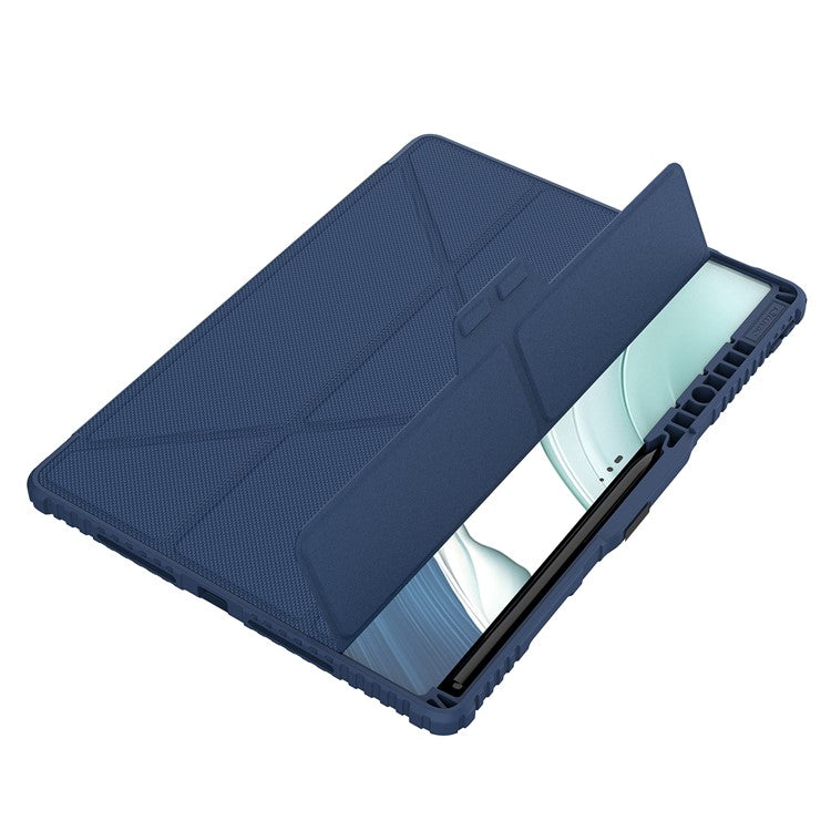 NILLKIN Bumper Leather Case Pro for Huawei MatePad Pro 13.2 Case Slide Camera Lid Tablet Case PU Leather Anti-Drop Cover - Blue