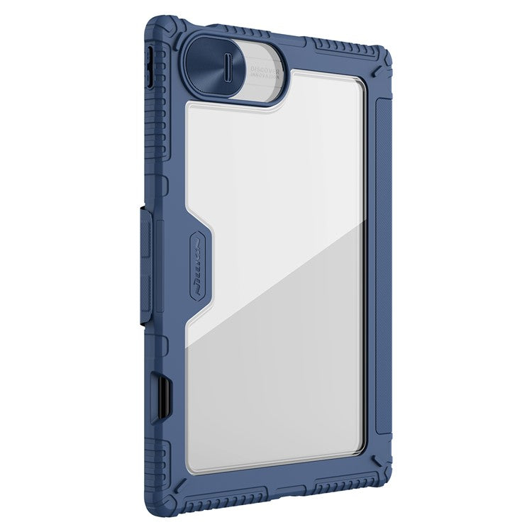NILLKIN Bumper Leather Case Pro for Huawei MatePad Pro 13.2 Case Slide Camera Lid Tablet Case PU Leather Anti-Drop Cover - Blue