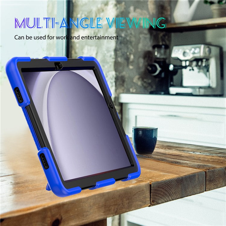 For Samsung Galaxy Tab A9 SM-X110 SM-X115 Cover PC+Silicone Anti-Fall Dustproof Tablet Case - Blue