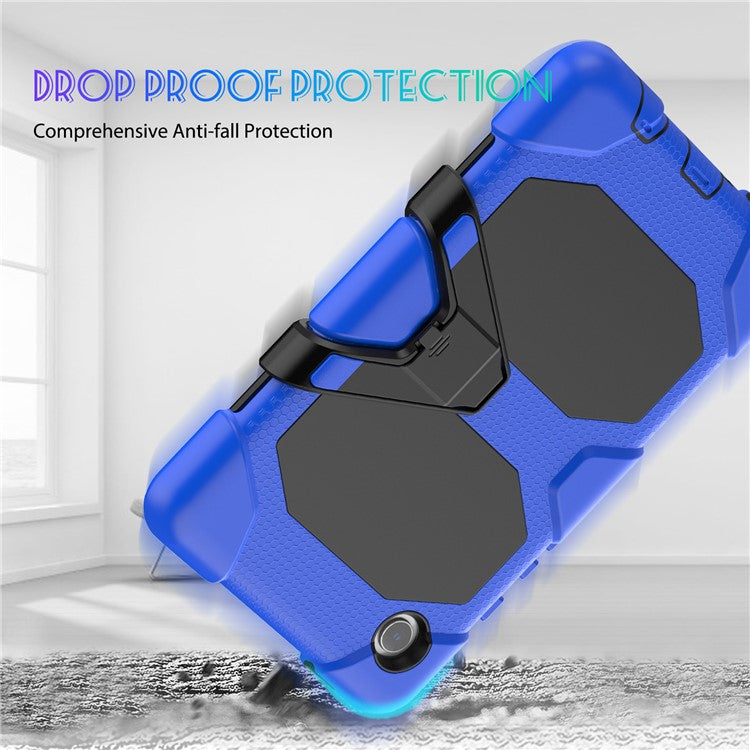For Samsung Galaxy Tab A9 SM-X110 SM-X115 Cover PC+Silicone Anti-Fall Dustproof Tablet Case - Blue