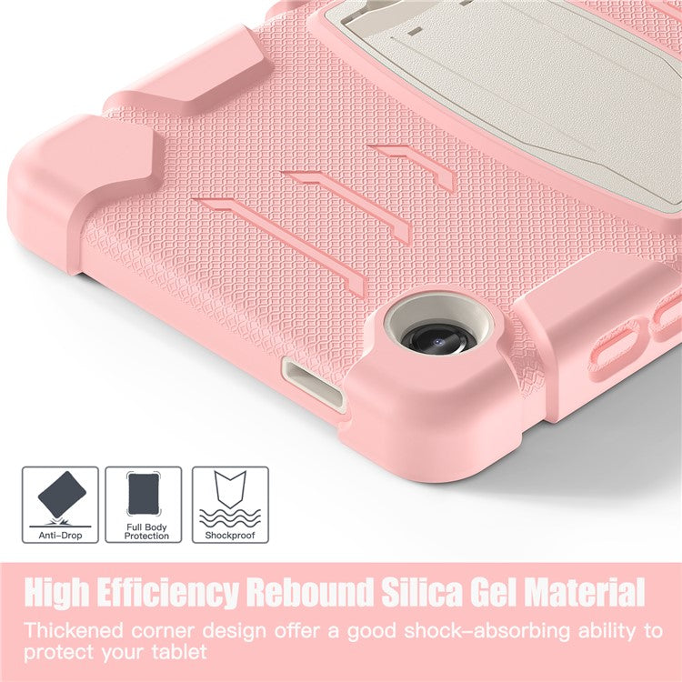 For Samsung Galaxy Tab A9 Tablet Case Anti-drop Kickstand PC+Silicone Protective Cover - Cherry Blossoms Pink