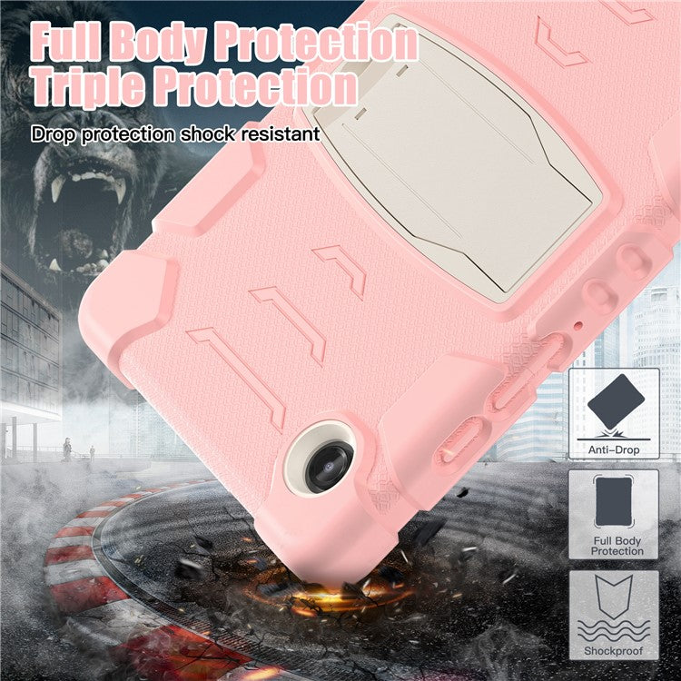 For Samsung Galaxy Tab A9 Tablet Case Anti-drop Kickstand PC+Silicone Protective Cover - Cherry Blossoms Pink