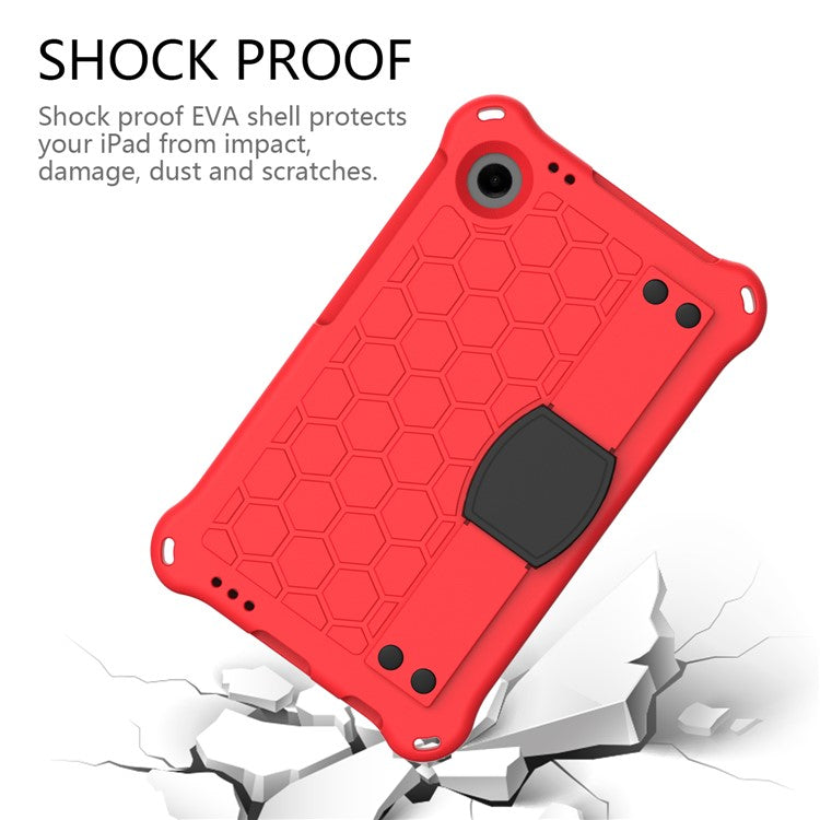 For Samsung Galaxy Tab A9+ Honeycomb Texture Case Kickstand EVA Tablet Cover - Red+Black