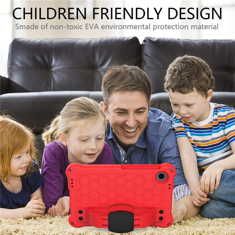 For Samsung Galaxy Tab A9+ Honeycomb Texture Case Kickstand EVA Tablet Cover - Red+Black