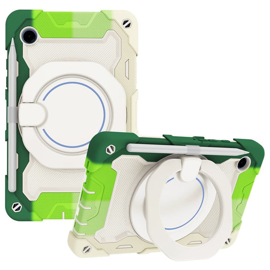 For Samsung Galaxy Tab A9 Tablet Case PC+Silicone Cover Kickstand - Colorful Green