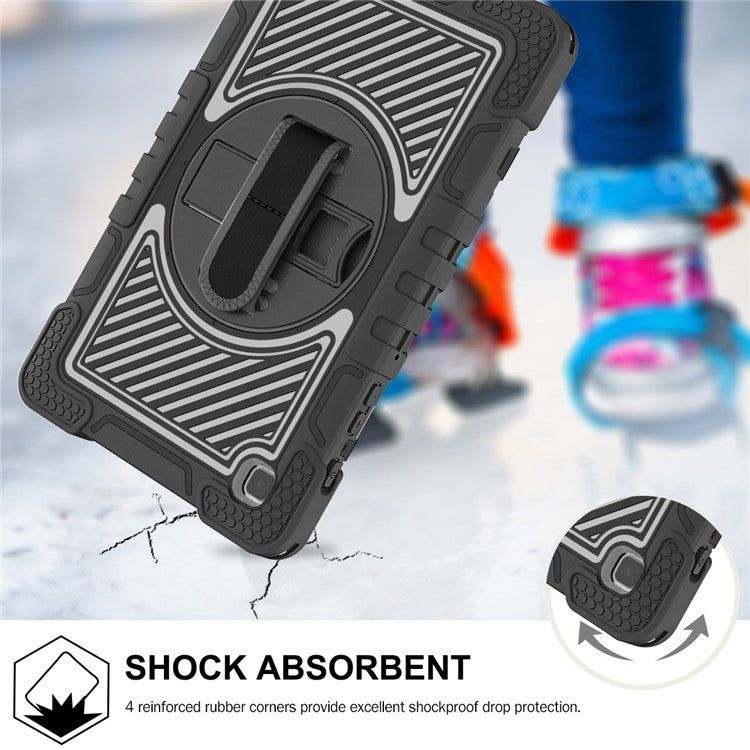 For Samsung Galaxy Tab A7 Lite 8.7-inch Tablet Case Kickstand Anti-Shock Cover with Shoulder Strap - All Black