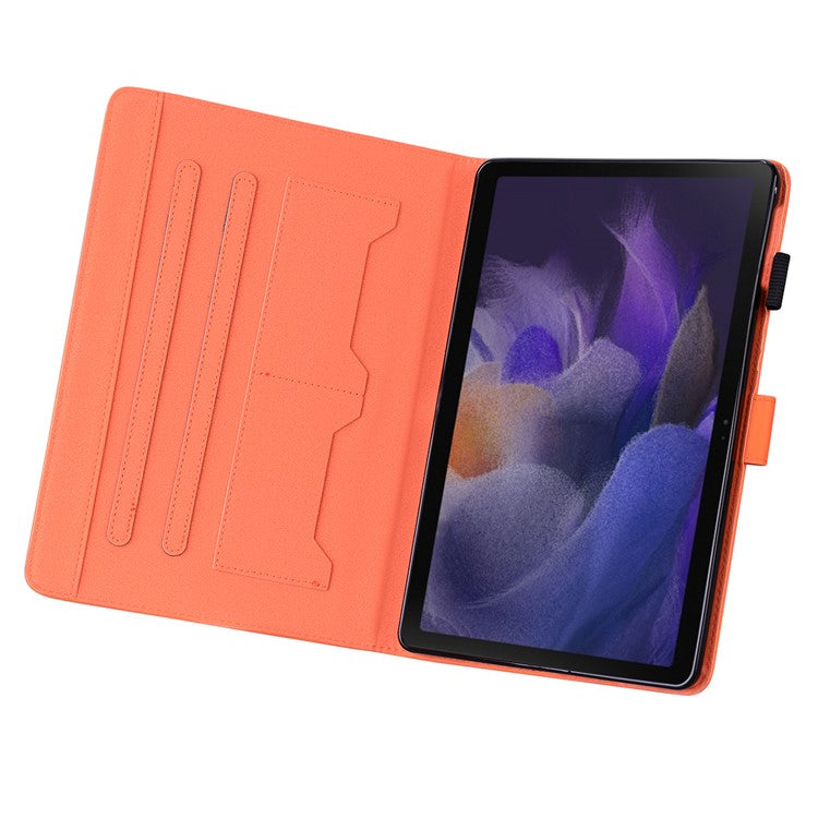 For Samsung Samsung Galaxy Tab A8 10.5 (2021) / (2022) Tablet Leather Case Card Holder Cover - Orange