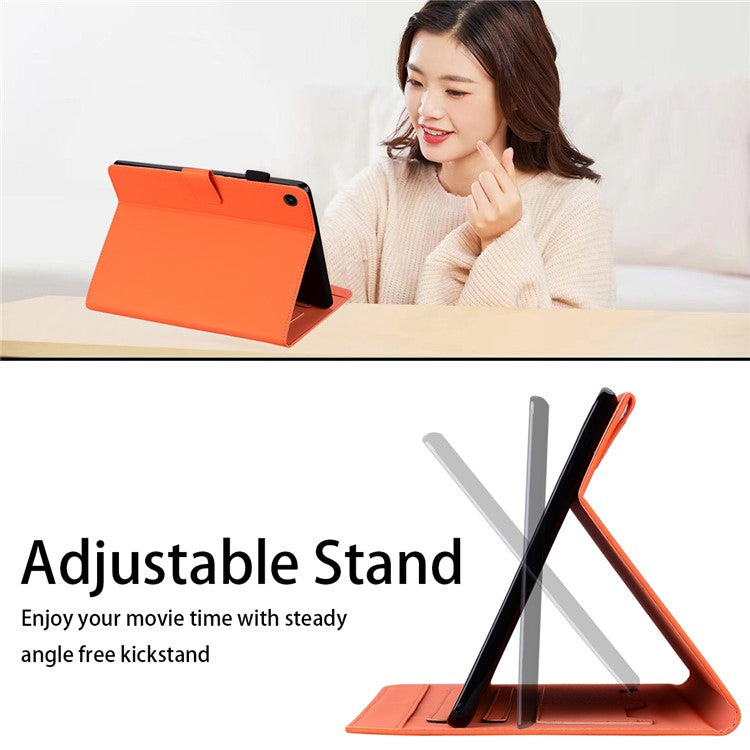 For Samsung Samsung Galaxy Tab A8 10.5 (2021) / (2022) Tablet Leather Case Card Holder Cover - Orange
