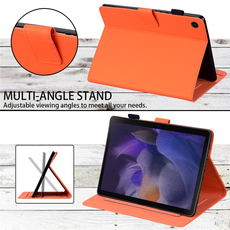 For Samsung Samsung Galaxy Tab A8 10.5 (2021) / (2022) Tablet Leather Case Card Holder Cover - Orange