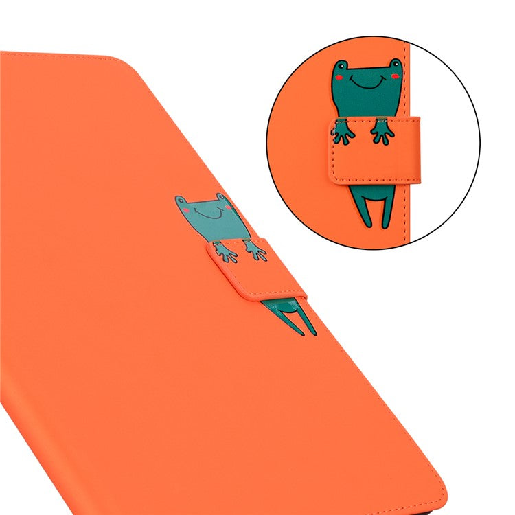 For Samsung Samsung Galaxy Tab A8 10.5 (2021) / (2022) Tablet Leather Case Card Holder Cover - Orange