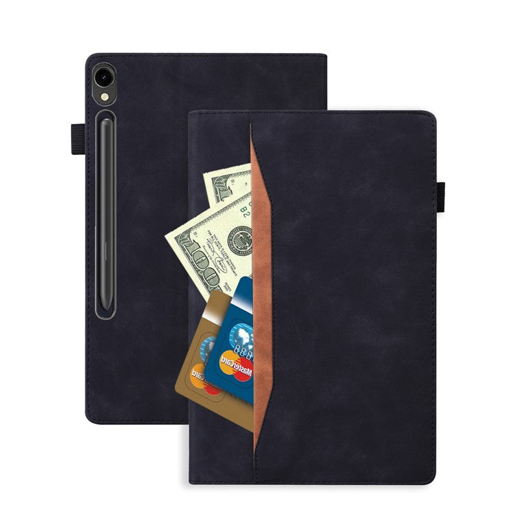 For Samsung Galaxy Tab S9 FE+ Tablet Case Wallet Stand Business Leather Cover - Black