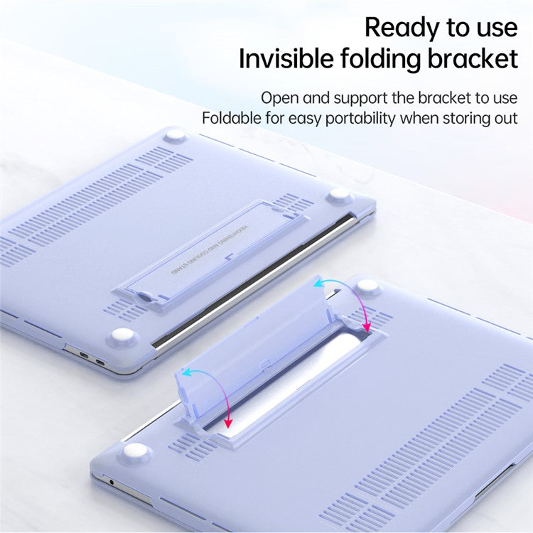 For MacBook Pro 16 inch (2024) (2023) (2021) (A2485 / A2780 / A2991) Case Kickstand Heat Dissipation Laptop Cover - Purple